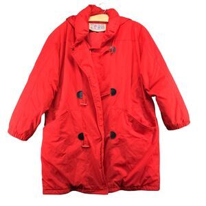 Winter Club Cyclone Women's Down Puffer Jacket Medium Long Sleeve Red Vintage